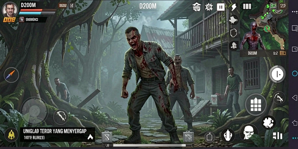 Gameplay menegangkan D200M dengan suasana horor yang mendalam.