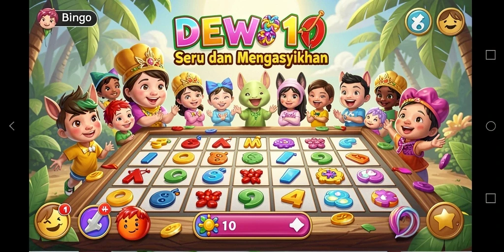 Screenshot DEWI11 menampilkan gameplay Bingo yang seru dan interaktif.