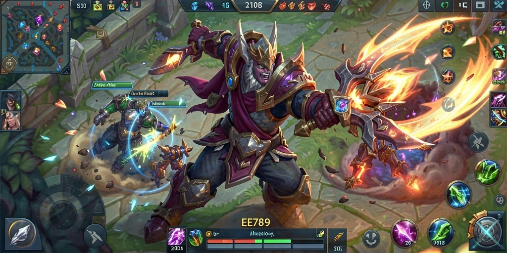 Tampilan gameplay seru dari game MOBA yang menegangkan.