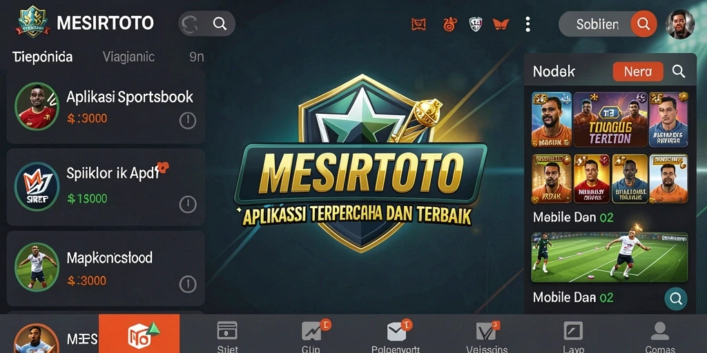 Tampilan antarmuka aplikasi MESIRTOTO dalam taruhan olahraga.