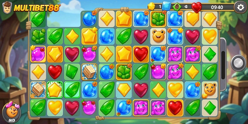 Gameplay seru dengan kombinasi permata, menantang dan menyenangkan.