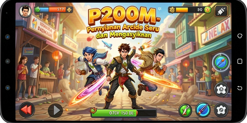 Screenshot menampilkan aksi seru dalam gameplay P200M.