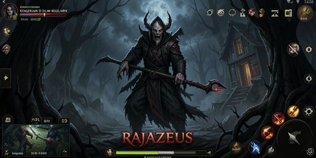 Gameplay menegangkan RAJAZEUS di dunia kegelapan yang mencekam.