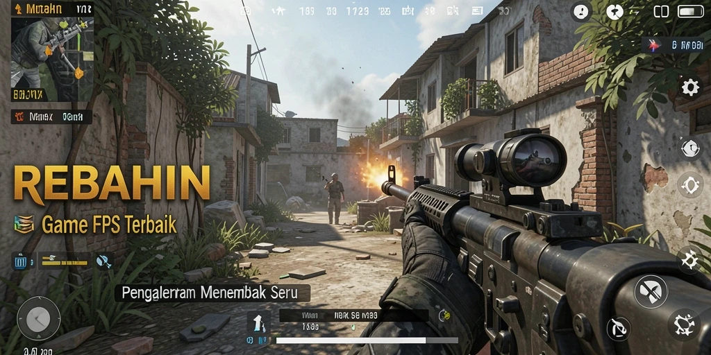 Tampilan gameplay seru dari game FPS REBAHIN.