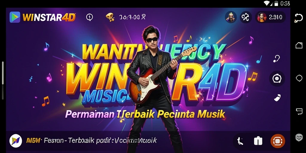 Screenshot gameplay WINSTAR4D menampilkan pemain yang menikmati permainan musik.